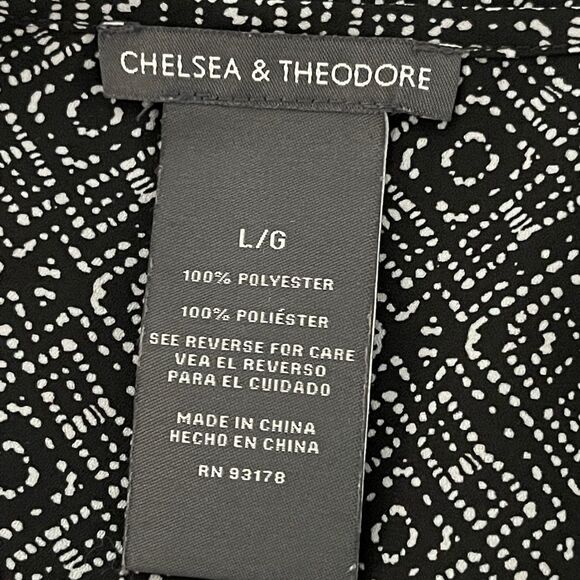 Chelsea & Theodore V-Neck Crossover Design Aztec Print Blouse Top L - Picture 2 of 5